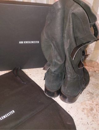 Boots Stivali Ann Demeulemeester black double nap
