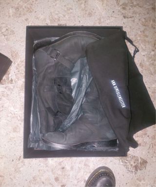 Boots Stivali Ann Demeulemeester black double nap