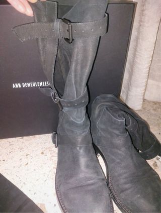 Boots Stivali Ann Demeulemeester black double nap