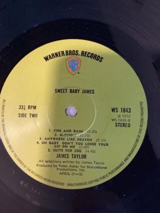 James Taylor - Sweet Baby James LP Vinile 1970