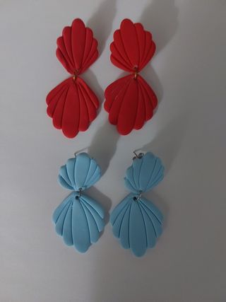 Pendientes Arcilla Polimérica Concha Coral