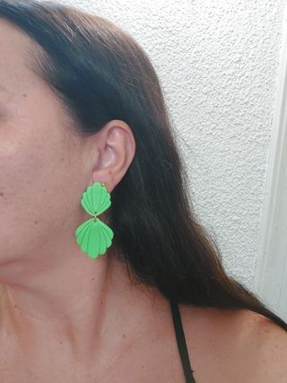 Pendientes Arcilla Polimérica Concha Coral