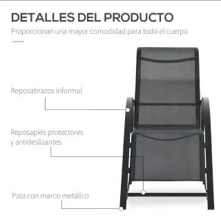 Juego 2 Tumbonas + Mesa Auxiliar