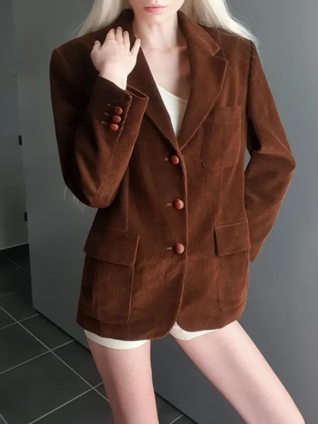 Giacca vintage in velluto corduroy Unisex