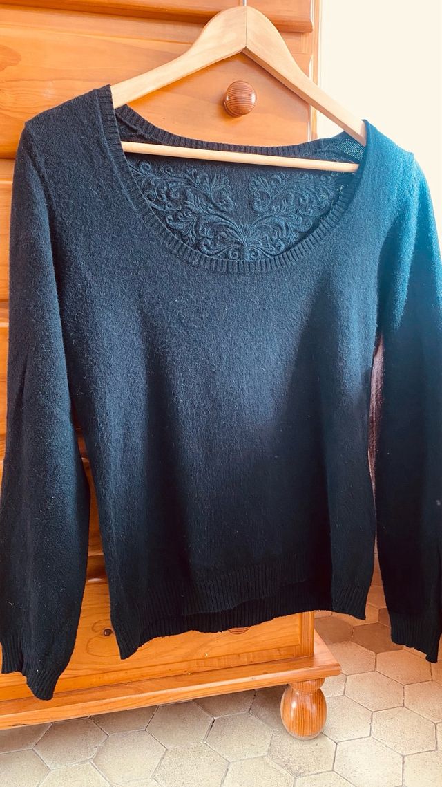 Jersey Sisley Negro Talla M