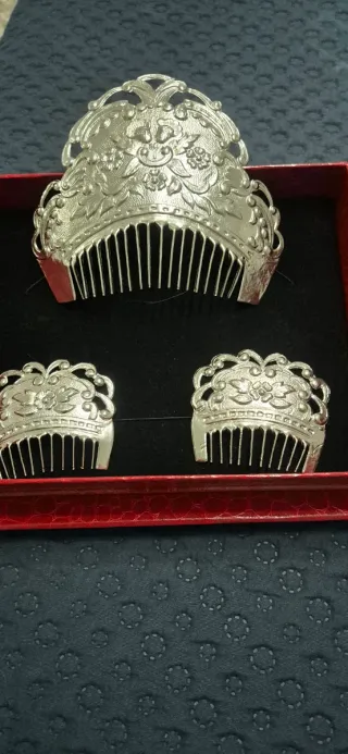 Peinetas Fallera Adulta Plateadas. Como nuevas