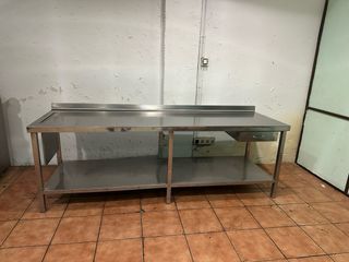 Mesa de trabajo acero inoxidable para pescadería