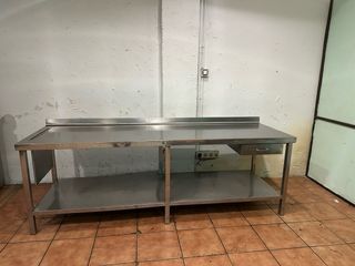 Mesa de trabajo acero inoxidable para pescadería