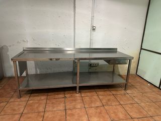Mesa de trabajo acero inoxidable para pescadería