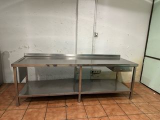 Mesa de trabajo acero inoxidable para pescadería