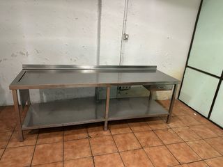 Mesa de trabajo acero inoxidable para pescadería