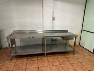 Mesa de trabajo acero inoxidable para pescadería