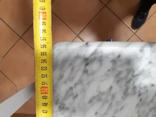 Mueble de baño rústico madera y mármol