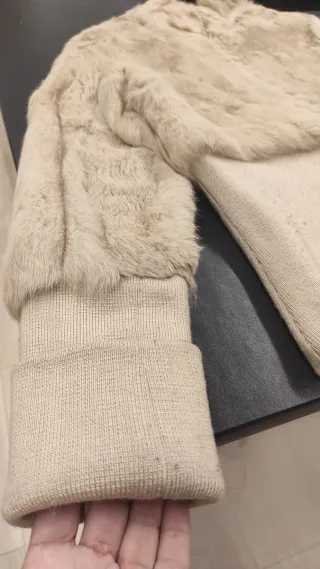 Chaqueta pelo conejo beige