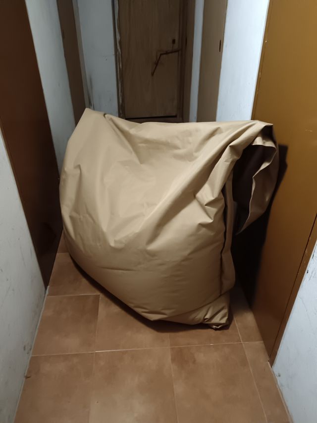 Puf grande beige/marrón