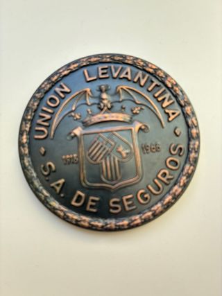 Placa La Unión Levantina SA Seguros. Para Vespa.