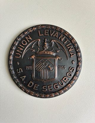 Placa La Unión Levantina SA Seguros. Para Vespa.