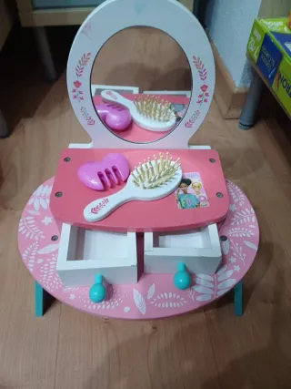 Specchio da trucco per bambini in legno e plastica