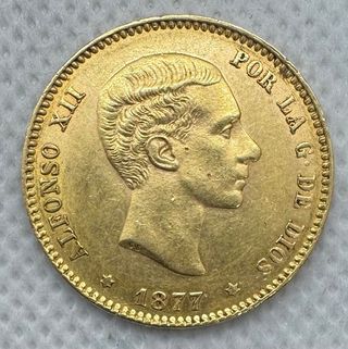 25 Pesetas 1877 Alfonso XII Oro