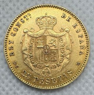 25 Pesetas 1877 Alfonso XII Oro