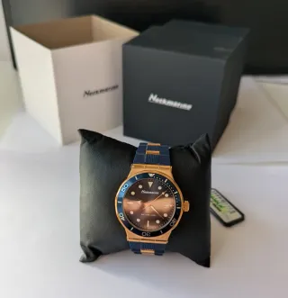 Reloj Neckmarine Submariner Oro Rosa y Azul (NUEVO