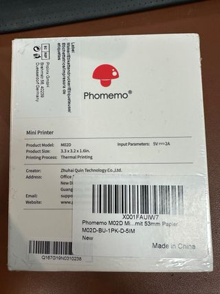 Mini impresora sin tinta Phomemo M02D#310238