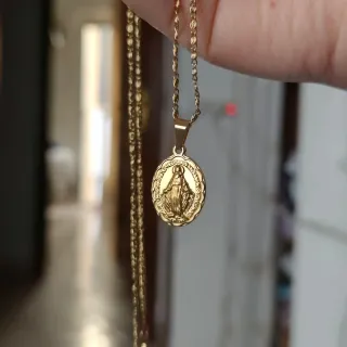Colgante Virgen la Milagrosa dorado