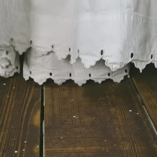 Enagua de algodón blanco francés antiguo