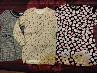 Lote 3 vestidos invierno niña T.6-7