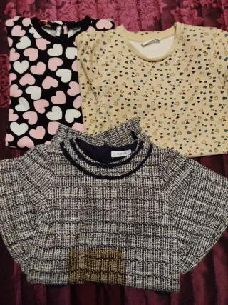 Lote 3 vestidos invierno niña T.6-7