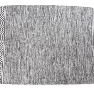 Tappeto in Cotone Grigio e Bianco 180x120