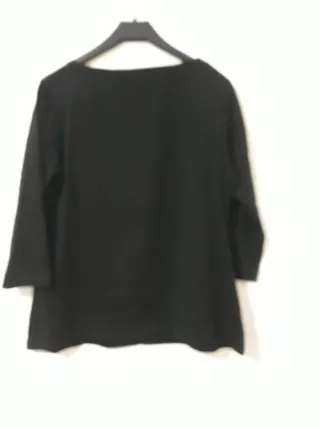 Camiseta Punto Roma Negra con Pedrería