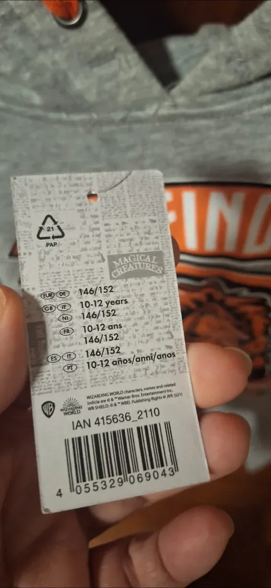 Sudadera con capucha Gryffindor Harry Potter 10-12