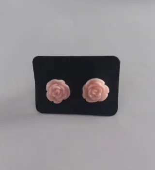 Pendientes flor rosa