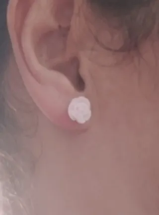 Pendientes flor rosa