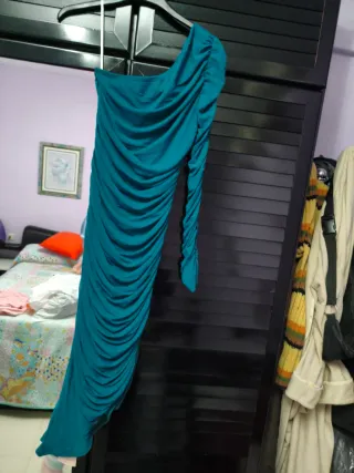 Vestido fiesta largo drapeado