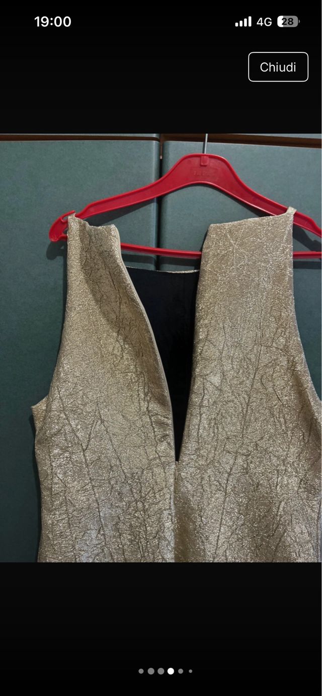 Mini abito Zara dorato senza maniche