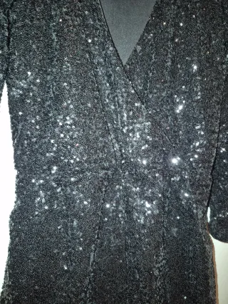 Mono H&M lentejuelas negro talla S