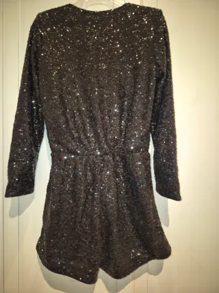 Mono H&M lentejuelas negro talla S