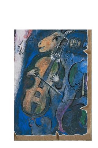 Chagall la Sposa Stampa applicata a MDF cm. 30x45