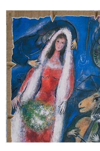 Chagall la Sposa Stampa applicata a MDF cm. 30x45