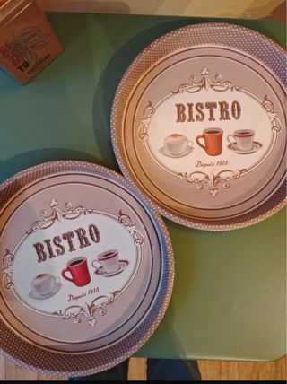 Set 2 Vassoi Bar Metallo