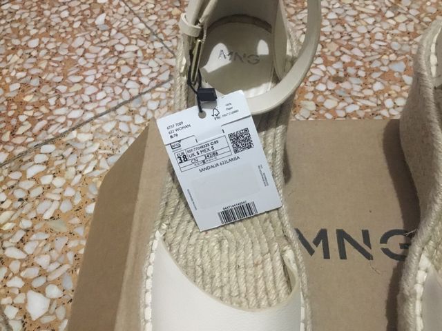 Sandalias esparto cuña tobillera