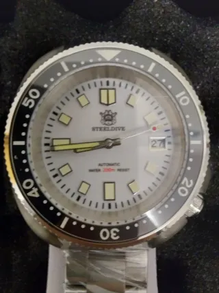 Reloj Steeldive Automático Plata/Blanco