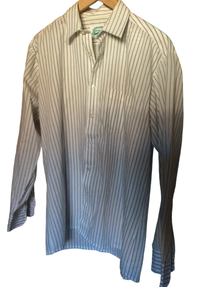 Camisa de rayas azul y blanca