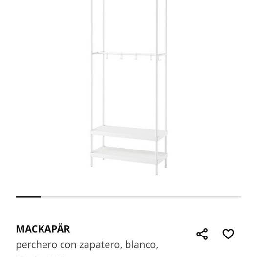 Perchero Zapatero Blanco IKEA Mackapär