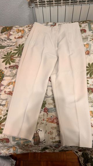 Pantalón de vestir Zara blanco