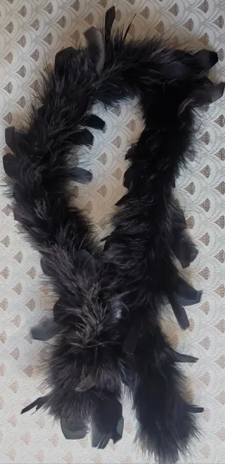 Bufanda de plumas negras