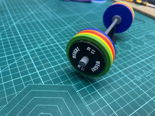 Maqueta de pesas de gimnasio