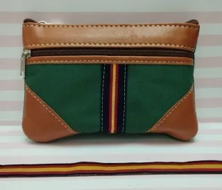 NOVEDAD. MONEDERO LONA Y PIEL BANDERA + REGALO PUL